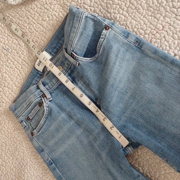 Agolde Size 26 Sophie Distressed Hem Blue Jeans - Picture 8 of 15